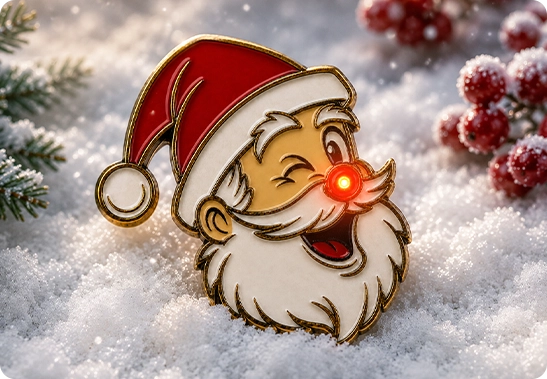 Buy  light up nose Santa pin